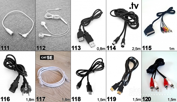 Scart aux tulpės svideo usb hdmi utp rca