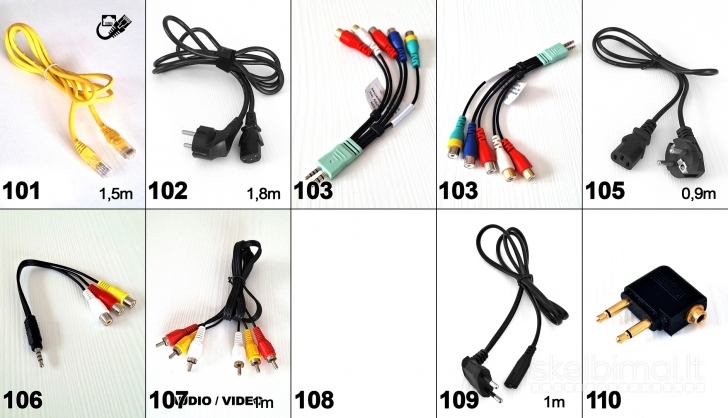 Scart aux tulpės svideo usb hdmi utp rca