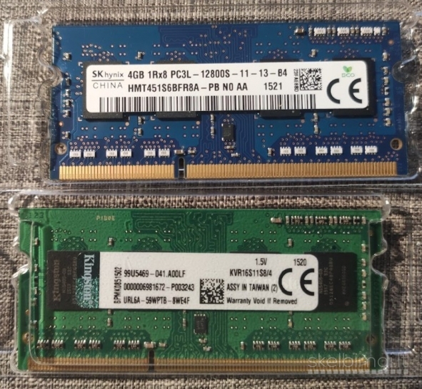 Parduodami darbinės atminties moduliai (RAM) nešiojamam kompiuteriui 2x4Gb