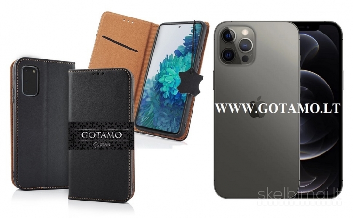 536 Gotamo Vintage natūralios odos dėklai Apple iPhone 12, 12 Pro