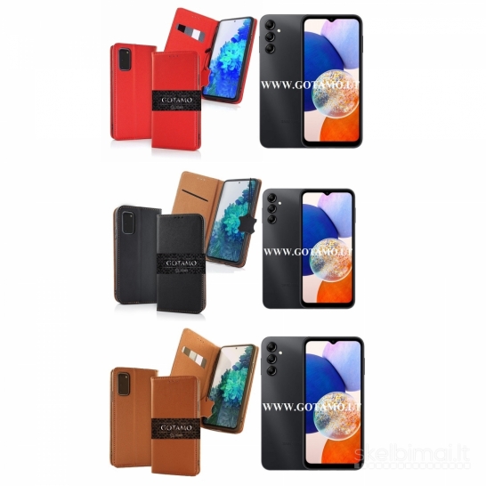 542 Gotamo Vintage natūralios odos dėklai Samsung Galaxy A14 telefonams