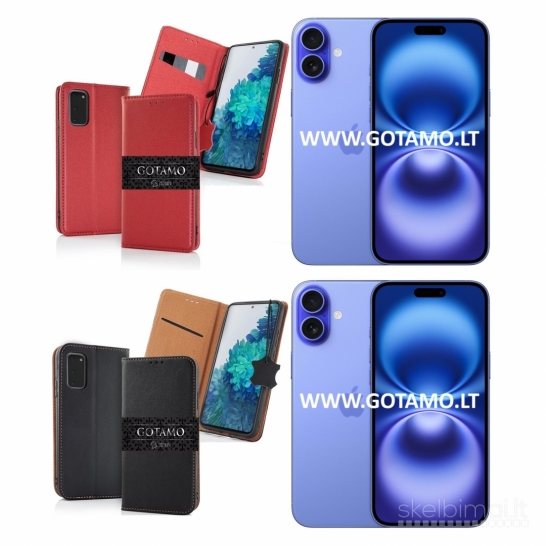 543 Gotamo Vintage natūralios odos dėklai Apple iPhone 16 Plus telefonams