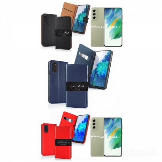 554 Gotamo Vintage natūralios odos dėklai Samsung Galaxy S21 FE 5G telefonui