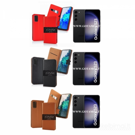 556 Gotamo Vintage natūralios odos dėklai Samsung Galaxy S23 telefonui