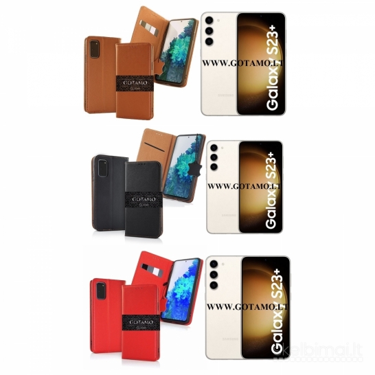 557 Gotamo Vintage natūralios odos dėklai Samsung Galaxy S23 Plus telefonui