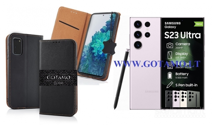 558 Gotamo Vintage natūralios odos dėklai Samsung Galaxy S23 Ultra telefonui