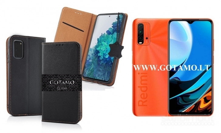 561 Gotamo Vintage natūralios odos dėklai Xiaomi Redmi 9T, Xiaomi Poco M3