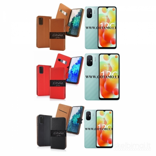 562 Gotamo Vintage natūralios odos dėklai Xiaomi Redmi 12C telefonui