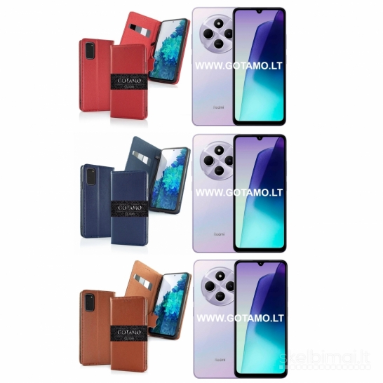 127 Gotamo Vintage natūralios odos dėklai Xiaomi Redmi 14C, Redmi A4, Poco C75