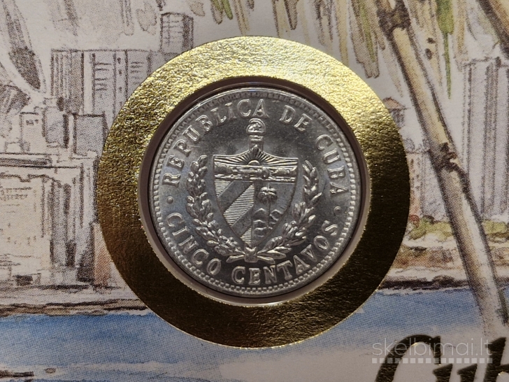 Kuba 5 sentavai, 1968 KM# 34 Numizmatiniame voke