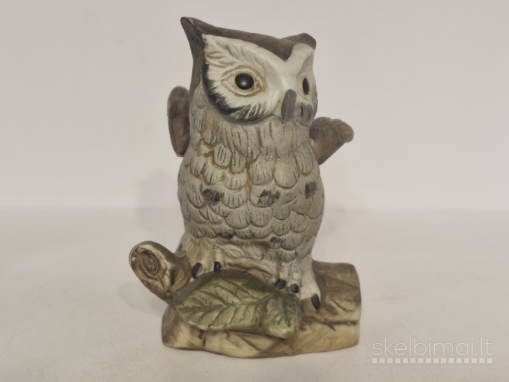 Keraminė pelėdos figūrelė (vintažinė, apie 12,5cm.)