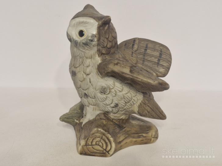Keraminė pelėdos figūrelė (vintažinė, apie 12,5cm.)