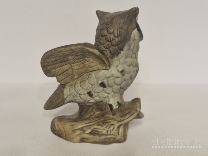 Keraminė pelėdos figūrelė (vintažinė, apie 12,5cm.)