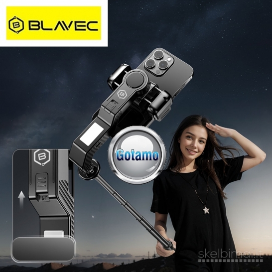 565 Keturkojis stovas asmenukių (selfie) lazda Blavec Fusion 100CM LED + Gimbal