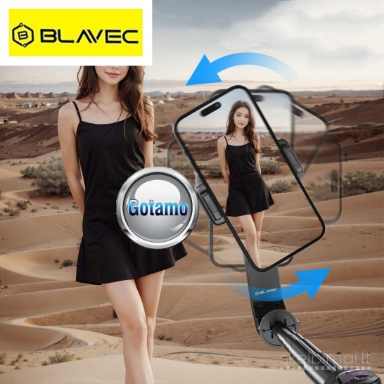 565 Keturkojis stovas asmenukių (selfie) lazda Blavec Fusion 100CM LED + Gimbal
