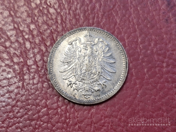 Vokietija 20 pfenigų, 1876C KM# 5 AG 0.900