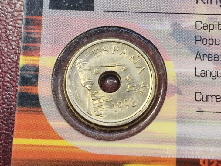 Ispanija 25 pesetos, 1998 KM# 990 spec. kortelėje