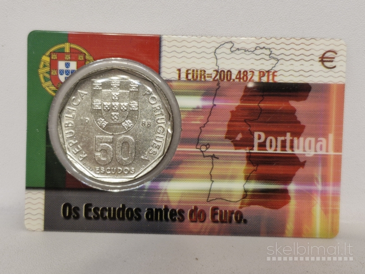 Portugalija 50 eskudų, 1988 KM# 636 Spec. kortelėj