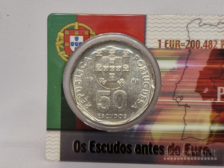 Portugalija 50 eskudų, 1988 KM# 636 Spec. kortelėj