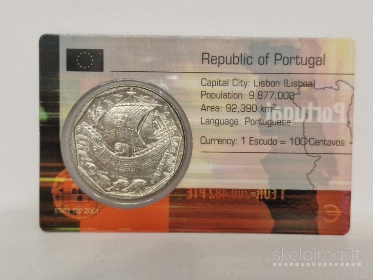Portugalija 50 eskudų, 1988 KM# 636 Spec. kortelėj