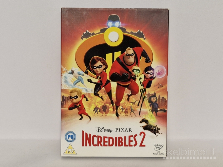 DVD animacinis filmas Disney PIXAR Incredibles 2