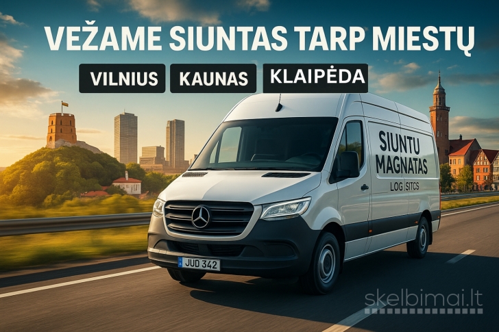  Siuntų ir krovinių pervežimas Vilnius–Kaunas–Klaipėda–Palanga