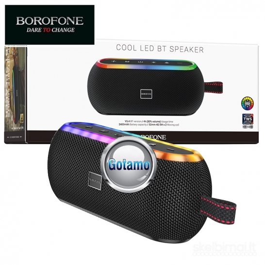 568 Bluetooth garsiakalbiai kolonėlės Borofone Cool LED FM