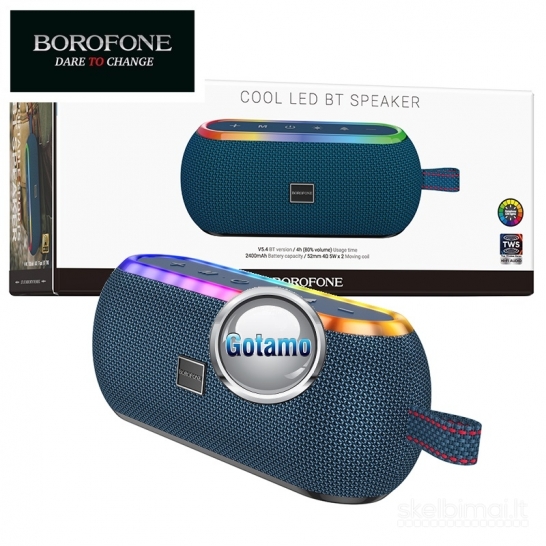 568 Bluetooth garsiakalbiai kolonėlės Borofone Cool LED FM