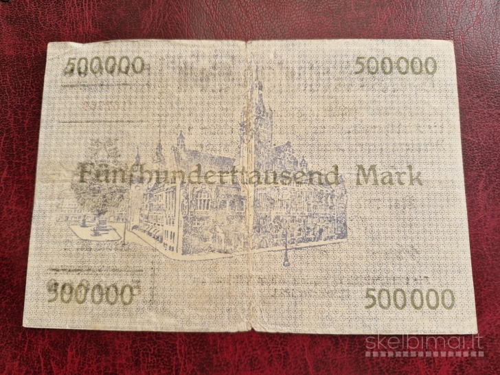 500,000 Mark 1923.08.10 Chemnitz Notgeld Vokietija