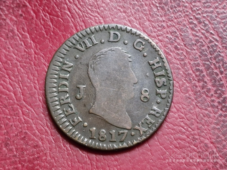 Ispanija 8 maravedžiai, 1817 KM# 486