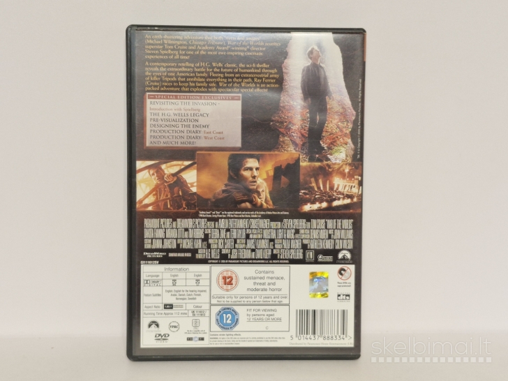 DVD filmas War Of The Worlds vaid. Tom Cruise