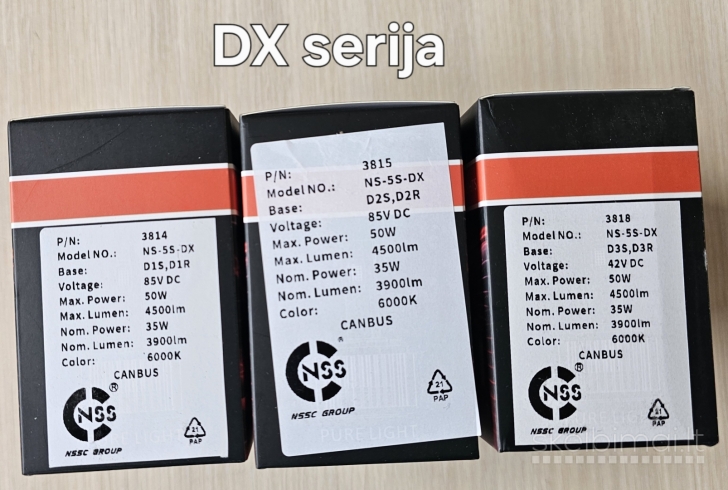 LED AUTO lemputės NSSC D2S, D1S, D3S, H1, H4, H7, H11, 9005, 9006, HB4, HB3