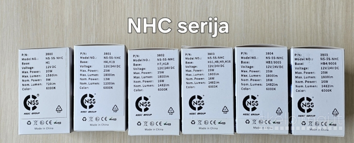 LED AUTO lemputės NSSC D2S, D1S, D3S, H1, H4, H7, H11, 9005, 9006, HB4, HB3