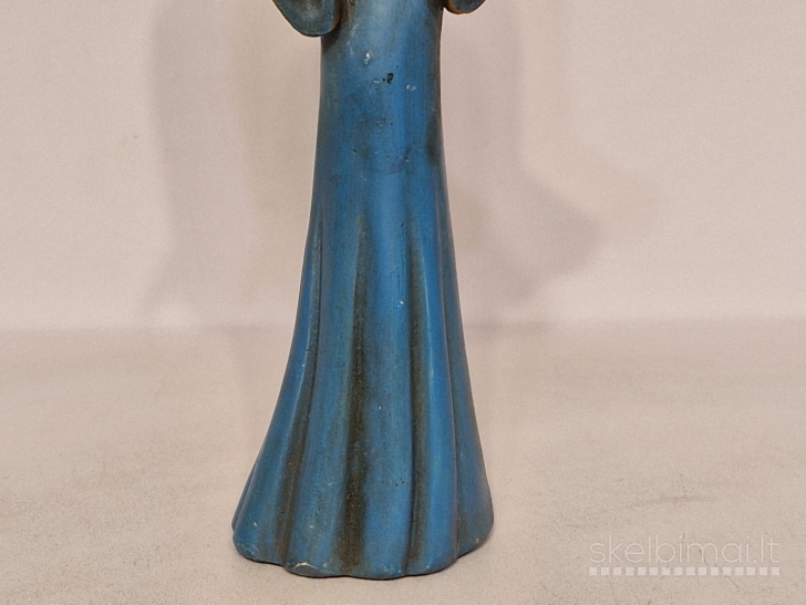 Rankų darbo angelo skulptūrelė su auksinias sparnais ~ 18cm.