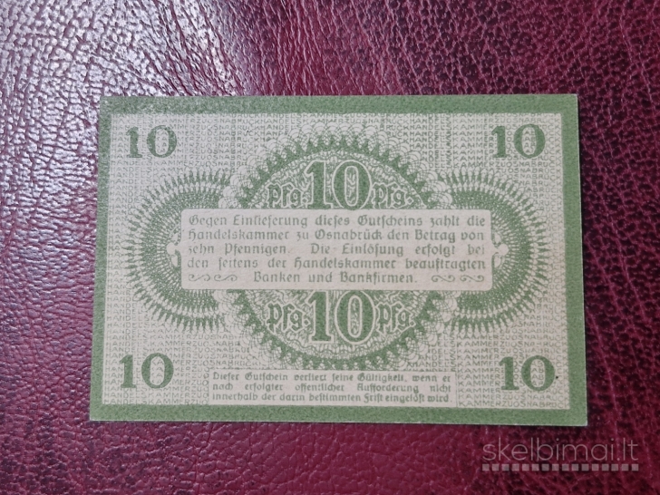 10 Pfennig 1917.05.01 Osnabrück Notgeld Vokietija