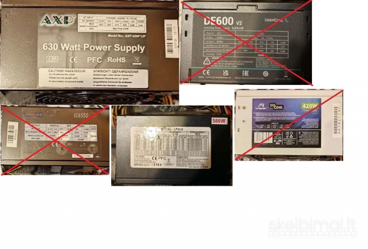 ATX Maitinimo bl. mažu apkrovimu nuo 700 iki 250w ir kitos dalis