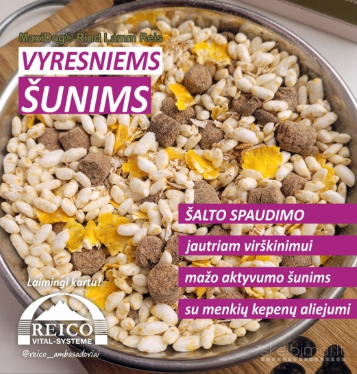 Vokiškas Reico sausas ir šlapias ėdalas šunims ir katėms. Natūralūs papildai