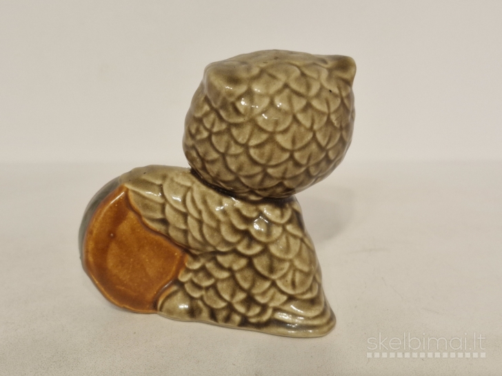 Keraminė pelėdos figūrelė su būgnu ~ 8cm. 