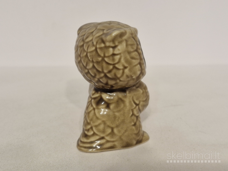 Keraminė pelėdos figūrelė su būgnu ~ 8cm. 
