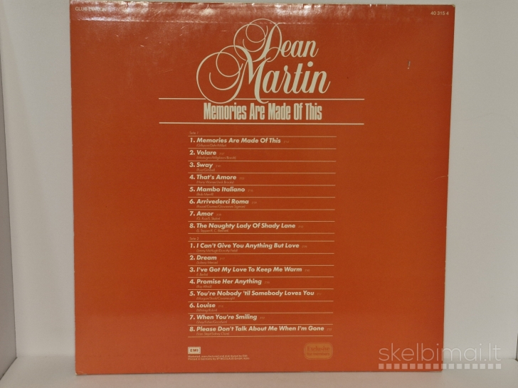 LP plokštelė Dean Martin – Memories Are Made Of This