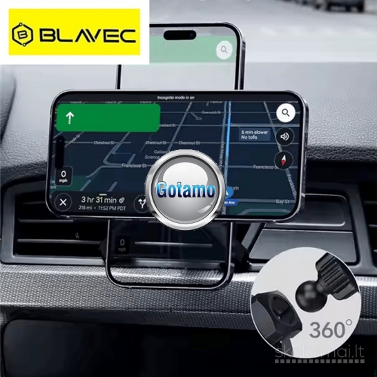 581 Prie grotelių tvirtinamas magnetinis auto laikiklis telefonui Blavec MagSafe