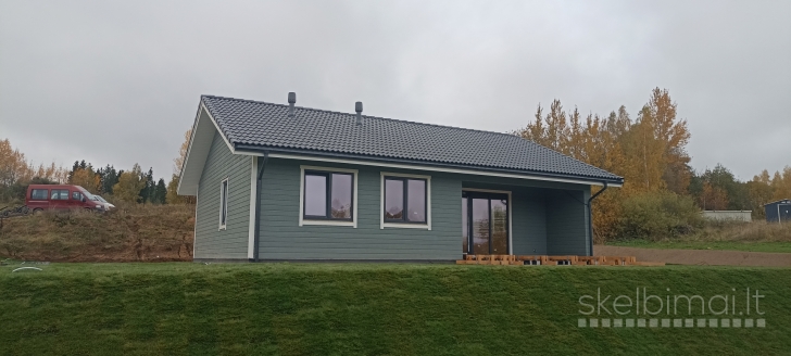 Parduodamas karkasinio namo išorinės sienos su projektu 79,5m2