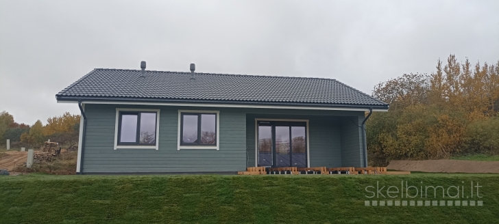 Parduodamas karkasinio namo išorinės sienos su projektu 79,5m2