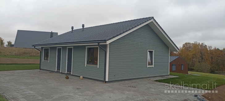 Parduodamas karkasinio namo išorinės sienos su projektu 79,5m2