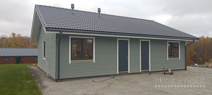 Parduodamas karkasinio namo išorinės sienos su projektu 79,5m2