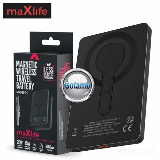 583 5000mAh 15W MagSafe belaidė išorinė baterija akumuliatorius (Power Bank)