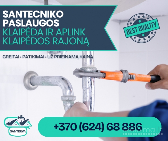 Santechniko paslaugos Klaipėdoje, ir aplink Klaipėdą.