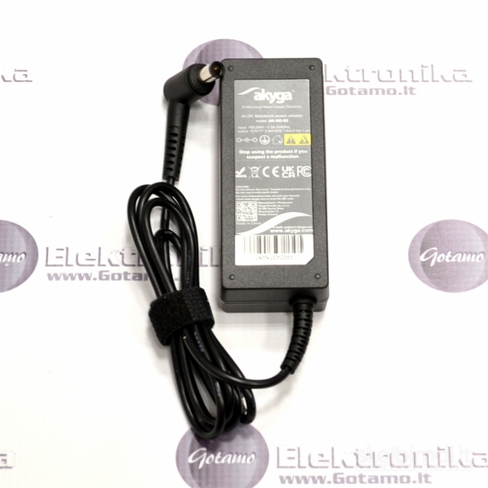 588 Nešiojamo kompiuterio kroviklis 19.5V 3.34A (65W) 7.4mm x 5.0mm Akyga