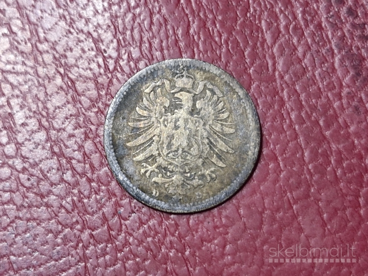 Vokietija 20 pfenigų, 1874D KM# 5 AG 0.900