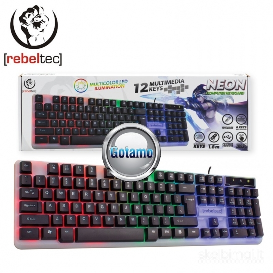 589 Klaviatūra žaidimams RebelTec Neon WWW.GOTAMO.LT